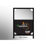1m x 1.5m - Black Square Tube Cafe Wind Barrier with Print